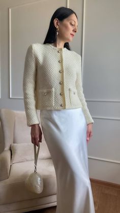 Wool hand knit bridal jacket. Milky white winter wedding sweater coat. Long sleeve wedding bolero in ivory. Hand knit jacket MADE TO ORDER Yarn composition: 50% wool, 50% acrylic  Color (as shown): 62 light cream SIZE CHART Size XS:  Width: 44-46 cm Length: 49-51 cm Size S: Width: 45-47 cm Length: 49-51 cm Size M: Width: 46-48 cm Length: 49-51 cm Size L:  Width: 47-49 cm Length: 50-52 cm Size XL: Width: 48-50 cm Length: 51-53 cm Size 2XL: Width: 51-53 cm Length: 53-55 cm Winter Wedding Jacket, Bridal Blazer, Wedding Sweater, White Winter Wedding, Bolero Wedding, Bridal Tops, Bridal Jacket, Wedding Jacket, Textured Cardigan