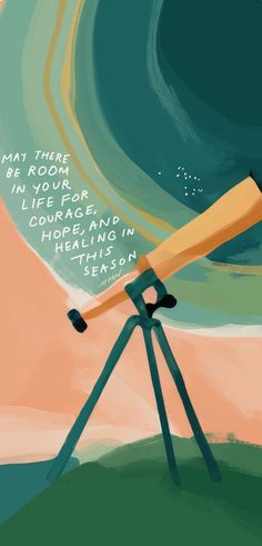 an illustration of a telescope on a tripod with the words, ma there be room in it