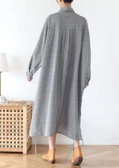 Women lapel Batwing Sleeve fall tunic pattern Fashion Ideas black stri – SooLinen Long Sleeve Cotton Dress With Striped Collar, Cotton Long Sleeve Dress With Striped Collar, Cotton Dress With Striped Collar And Long Sleeves, Fall Tunic, Fall Tunics, Dresses Materials, Simple Blouse, Tunic Pattern, Bridal Dress Design