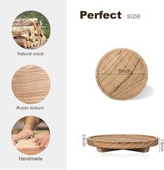 the product features different types of wood, including handmade and natural wood for furniture