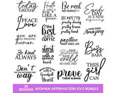 the bundle of 30 svt designs for women affirmation svts