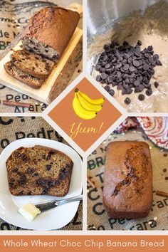 Whole Wheat Chocolate Chip Banana Bread Whole Wheat Banana Bread, Hungry Children, Chocolate Chip Banana, Bread Art, Cinnamon Milk, Chocolate Chip Banana Bread, Banana Chocolate Chip, Whole Wheat, Natural Living