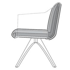 a drawing of a chair with the seat up