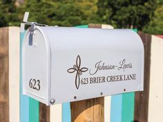 Personalized Swirly Cross Mailbox Decal - Durable Vinyl, Customizable Design - Eastcoast Engraving Front Door Numbers, Mailbox Stand, Address Decals, Mailbox Decal, Address Marker, Mailbox Stickers, New Mailbox, Mailbox Address, Mailbox Numbers