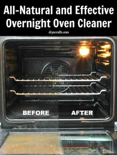 an oven with the door open showing it's cooking before and after being cleaned