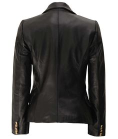 Women's Black Kim Leather Blazer
Need a style that works with almost every outfit? consider this trendy black leather blazer for women. This black blazer in a double-breasted style is a contemporary choice known for its classy features and a double-breasted front with a short body type. More features include three outside pockets, one inside pocket, a soft internal polyester lining, and one button front closure. Grab this women's black leather blazer to get an ultimate style & fashionista vibes. Short Body Type, Kim Kardashian Blazer, Peplum Leather Jacket, Asymmetrical Leather Jacket, Leather Blazer Women, Varsity Jacket Women, Black Leather Blazer, Distressed Leather Jacket, Blazer For Women