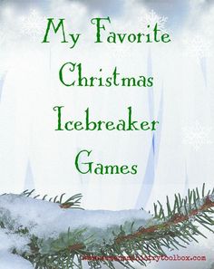 a christmas card with the words, my favorite christmas icebreaker games