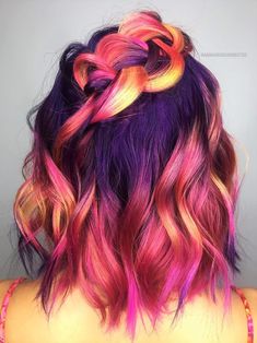 32 Cute Dyed Haircuts To Try Right Now - Ninja Cosmico - #hairstyle #haircolor Hair Color Crazy, Multicolored Hair, Pretty Hair Color, Pinterest Hair, Bright Hair, Edgy Hair, Short Hair Color, Hair Color Blue, Ombre Hair Color