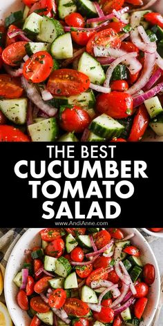 the best cucumber tomato salad with red onions and tomatoes