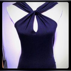 Brand New, Classy & Sexy Sweater Top. Rich, Dark Black, Sleeveless, Scoopneck With A Full Back. Silk & Cashmere. - Sz Medium - Retail $225 Fitted Sleeveless Black Halter Top, Black Halter Neck Tank Top For Night Out, Fitted Halter Neck Tank Top For Night Out, Elegant Stretch Tank Top For Evening, Fitted Sleeveless Tank Top For Night Out, Stretch Halter Neck Top For Evening, Elegant Black Stretch Tank Top, Elegant Stretch Tank Top For Party, Elegant Stretch Halter Vest Top