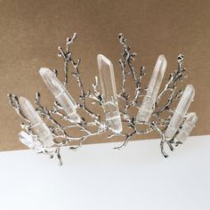 Quartz Tiara, Quartz Crown, Crystal Wands, Crown Crystal, Alternative Bride, Crown Tiara, Crystal Headpiece, Head Dress, Raw Quartz