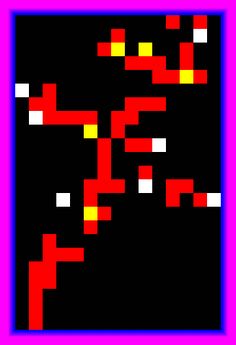 an image of a red and yellow pixel art