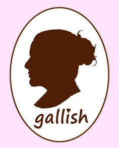 the silhouette of a woman's head is shown against a pink background with the word gallish