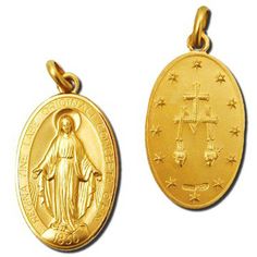 This beautifully-crafted 14k gold pendant Approximate height of 20mm and the width is 14mm. Made in Italy. Miraculous Medal