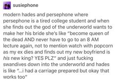 Persephone Hades Lore Olympus, Hades And Persephone Tumblr, Hades And Persephone Funny, Persephone Tumblr