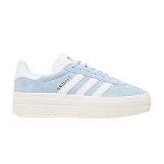 Buy Wmns Gazelle Bold 'Clear Sky' - ID6991 | GOAT Trendy Teen Shoes, Cute Popular Shoes, Platform Adidas Gazelle, Cute Back To School Shoes, Adidas Shoes Women Gazelle, Cute Shoes Women, Light Blue Adidas Shoes, Women’s Shoes, Adidas Gazelle Platform