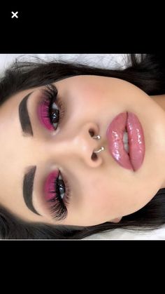 Hot Pink Makeup, Pink Makeup Looks, Maquillage Yeux Cut Crease, Makeup List, Pinterest Makeup, Makeup Eye Looks, Creative Eye Makeup, Baddie Makeup, Funny Face