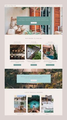 the homepage design for an outdoor spa resort