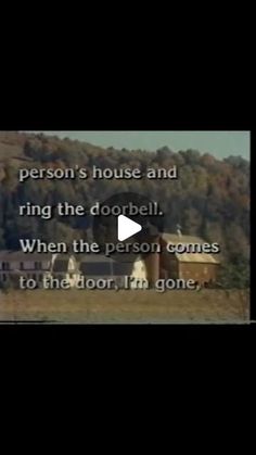 a horse in a field with the words, person's house and ring the doorbell