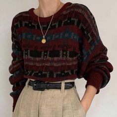 Dark Academia Fashion, Knitted Pullover Sweaters, Retro Outfits, Aesthetic Outfits