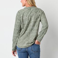 Stock up on cozy everyday essentials with this St. John's Bay women's tall long-sleeve sweatshirt. It's made from soft marled fleece for a regular-fit with a classic v-neckline. Wear it with jeans, pants or leggings.Closure Type: Pullover HeadFit: Regular FitNeckline: V NeckSleeve Length: Long SleeveSleeve Style: Cap SleeveApparel Length: 26 Inches - FrontFiber Content: 100% PolyesterFabric Description: FleeceCare: Machine Wash, Tumble DryMaterial: PolyesterCountry of Origin: Imported Large Shirts, Long Sleeve Sweatshirt, Polar Fleece, Everyday Essentials, Long Sleeve Sweatshirts, Jeans Pants, Everyday Essentials Products, Shirts Tops, V Neck