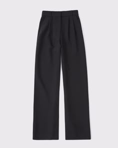 Women's A&F Sloane Tailored Wide Leg Pant | Women's Bottoms | Abercrombie.com Black Slacks For Women, Womens Work Pants, Slacks Women, Sloane Tailored Pant, Tailored Pants Women, Slacks For Women, Business Pants, Black Slacks, Women's Bottoms