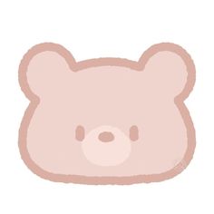 a pink teddy bear face on a white background