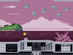 an old school computer game with birds flying over it