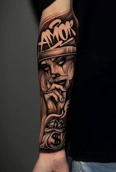 a man's arm with a tattoo on it that reads, amokr