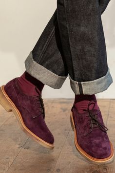 A derby shoe is characterised by open lacing, which means that the eyelets for the shoelaces are sewn on top of the vamp (the upper part of the boot).  This type of lacing allows the boot to be adjusted for a comfortable fit and makes it easier to put on and take off than a boot with closed lacing, such as an Oxford. Suede Shoes