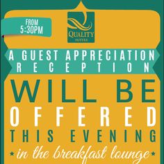 a poster for an event with the words will be offered in the breakfast lounge