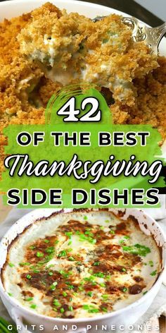 thanksgiving side dishes with text overlay that reads 42 of the best thanksgiving side dishes