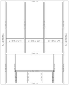 the size and width of a bookcase with measurements for each section, including two sides