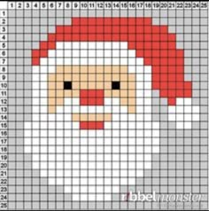 a cross stitch pattern with santa claus's face