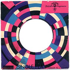 the single album cover features an abstract circular design in pink, blue and black colors