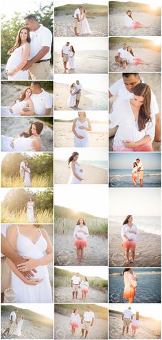 a collage of photos with people in white clothes and one woman holding her baby