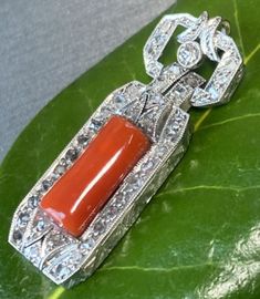 Art Deco Platinum Diamond Coral Mother of Pearl Antique Geometric Buckle Pendant | eBay Luxury Jewelry With Antique Buckle, Luxury Art Deco Pendant Necklace, Coral Pendant, Bezel Set Diamond, Geometric Pendant, Jewelry Unique, Recycled Metal, Antique Art Deco, Fine Jewellery Necklace