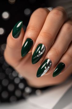 90  Dark Green Nails | Nail Art Haven