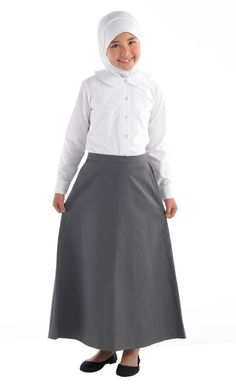 Cotton Twill Uniform Skirt- Women's Size - EastEssence.com Islamic School, School Uniform Skirts, Uniform Skirt, School Uniform Kids, School Uniform Outfits, Cotton Poplin Fabric, Gujarati Quotes, Modest Wear, School Dresses