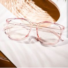 Clear Pink Frames Anti Blue Light Tiffany Eyeglasses, Dior Eyeglasses, Round Frame Glasses, Red Eyeglasses, Guess Sunglasses, Red Glasses, Saint Laurent Sunglasses, Round Glasses Frames, Cute Glasses