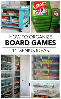 organized board games and genius ideas for the kids to play with in their home or office