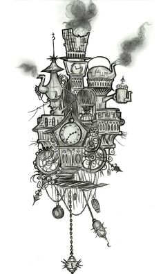 Steam Punk Tattoo, Steam Punk Drawing, Punk Couple, Punk Tattoos, Punk Drawing, Punk Decor