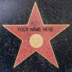 a star on the hollywood walk of fame with your name here written in gold and black