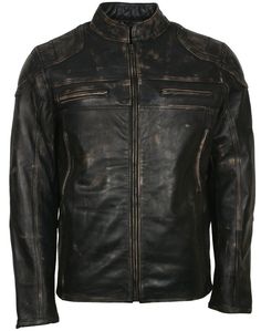 Men's Biker Distressed Leather Jacket With Zipper Distressed Leather Jacket, Biker Leather Jacket, Jacket With Zipper, Elbow Patch, Cooking Basics, Biker Leather, Vintage Leather Jacket, Genuine Leather Jackets, Leather Biker Jacket