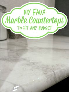 a close up of a counter top with the words diy fax marble countertops to fit any budget