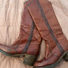 Beautifully Crafted Vintage Frye Boots. Size 6.5. True To Size. I Usually Wear A Size 7 But Go Down To 6.5 In Boots. I Purchased These Online From Charm School Vintage In Austin, Tx But They Were Too Small. They Are A True 6.5. Front Shaft From Ankle To Top Is 11 Inches. Charm School, Frye Boots, Frye Shoes, Austin Tx, Shoes Heels Boots, 11 Inches, Shoes Women Heels, Heeled Boots, Austin