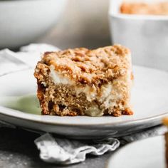 a piece of cake sitting on top of a white plate