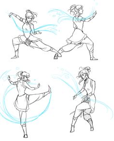 three different poses of a woman dancing