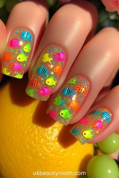 39 Bright Nails to Flaunt this Summer Season! Fun Nail Art Ideas, Trendy Nails 2020 Summer, Trendy Nails Ballerina, Trendy Nails Color, Summer Rainbow Nails, Arch Aesthetic, Nails July, Nail Appointment