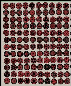 an image of red and black circles on white paper